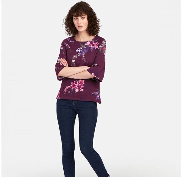 🔥JOULES SWEATER WOMENS SZ 6 (M) New 100% cotton burgundy - Picture 1 of 12